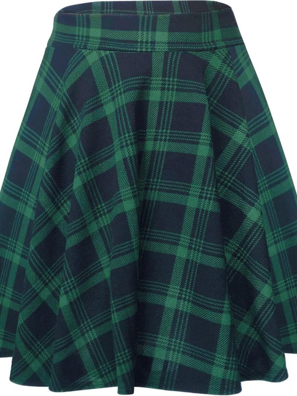 Women's Basic Midi Skirt Versatile Stretchy Flared Casual High Waisted Skirt